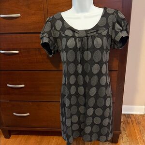 Enfocus Studio Charcoal Polka Dot Mini Dress